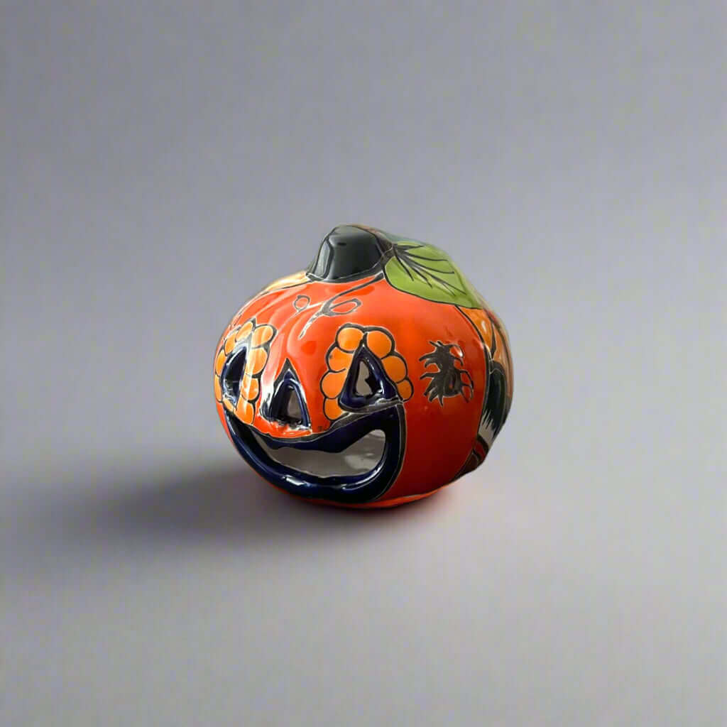 Mini Talavera Pumpkin | Handmade Mexican Jack-O'-Lantern The Talavera Hub