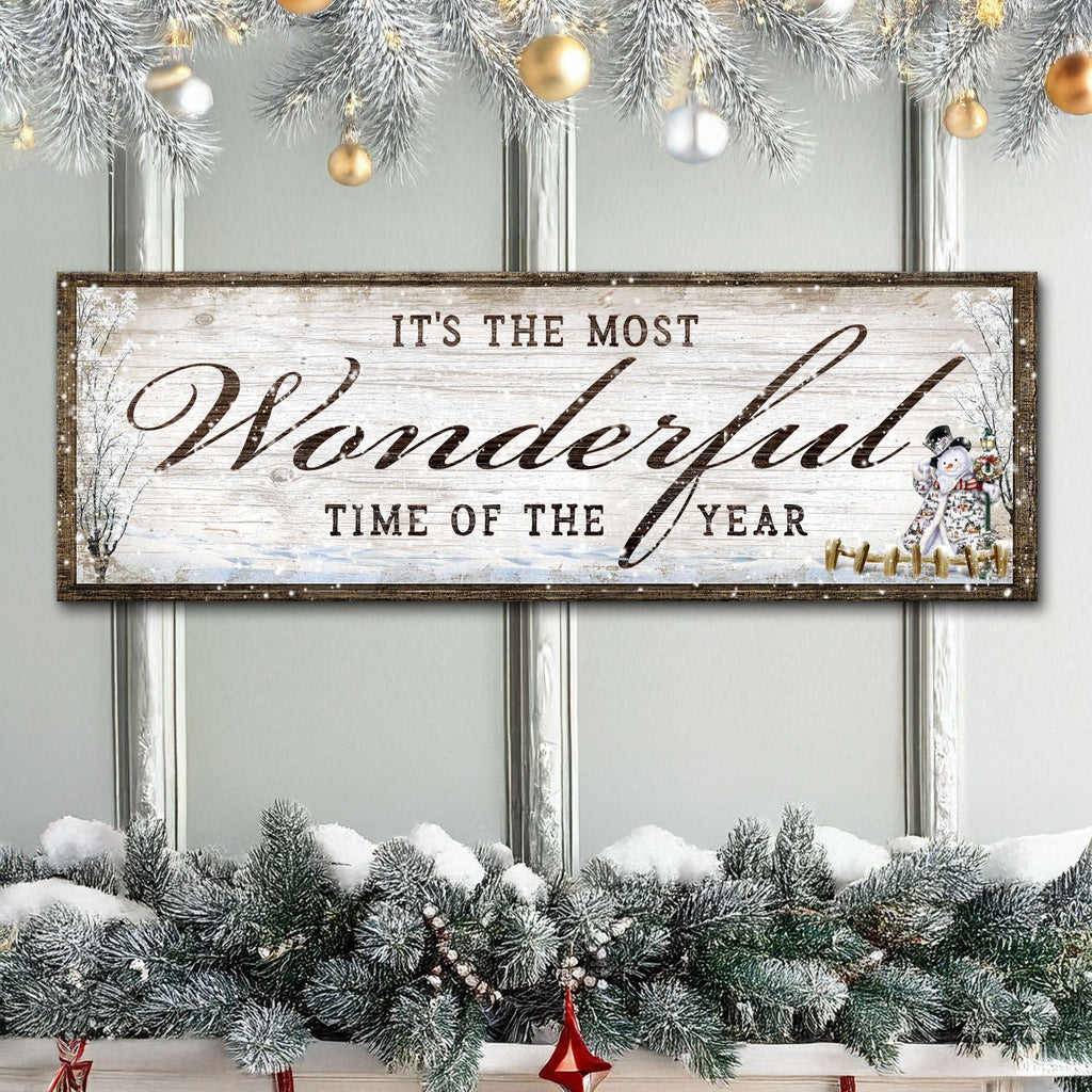 It's The Most Wonderful Time Of The Year Christmas Sign Tailored Canvases