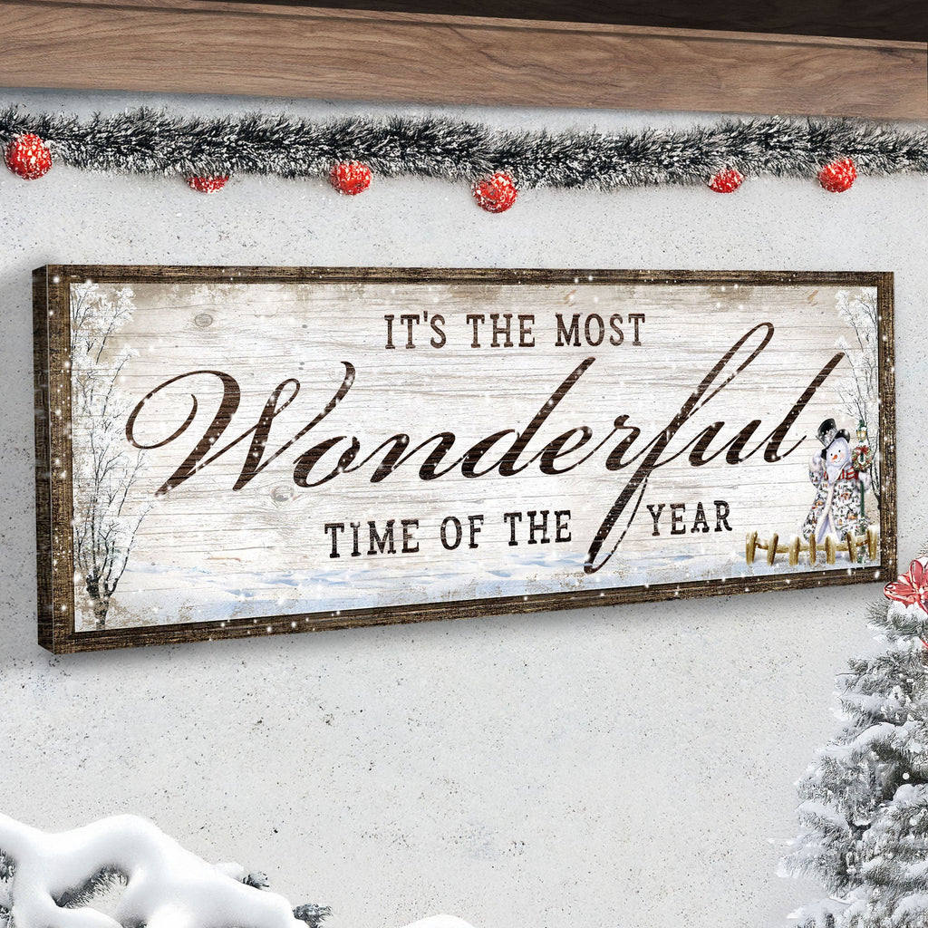 It's The Most Wonderful Time Of The Year Christmas Sign Tailored Canvases