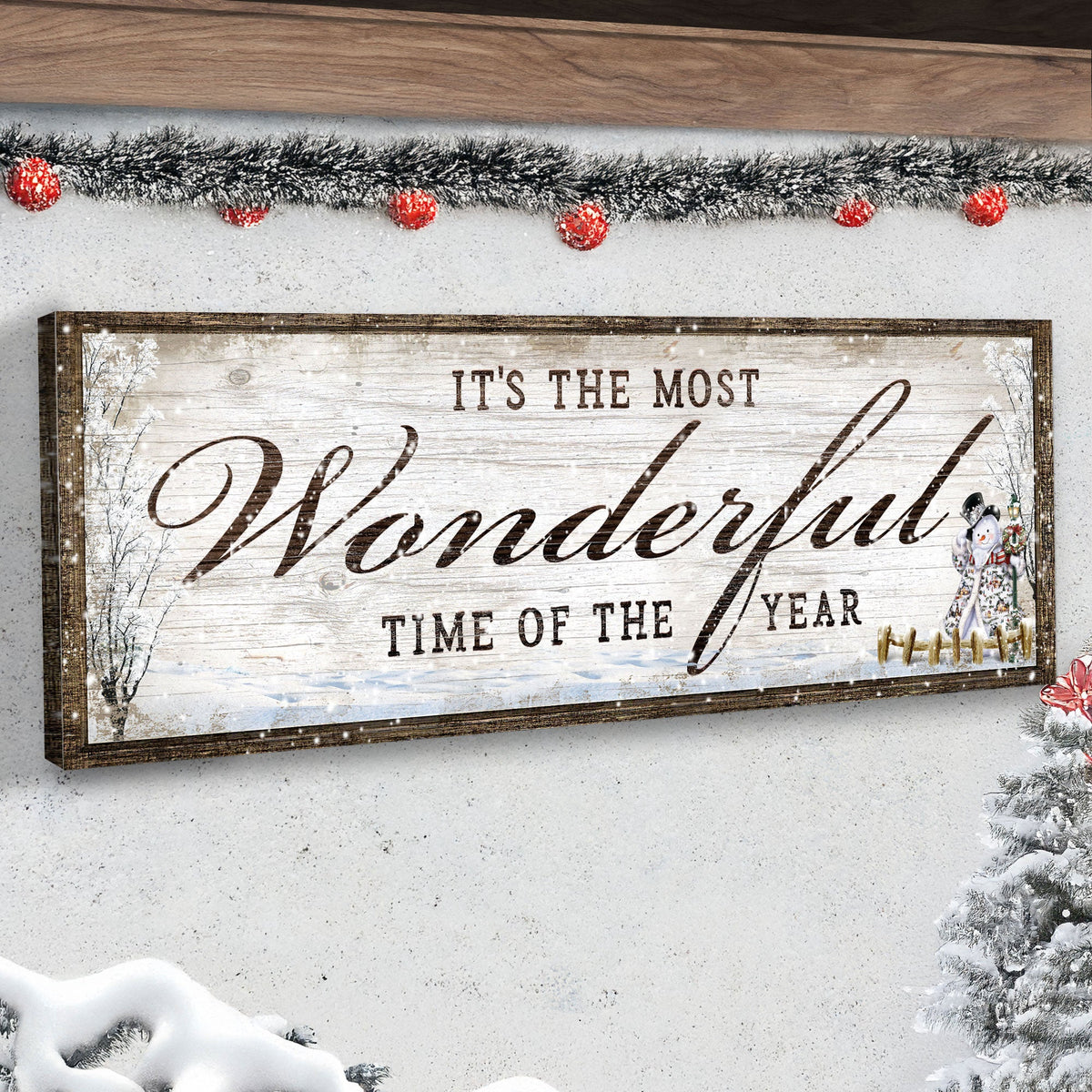 It's The Most Wonderful Time Of The Year Christmas Sign Tailored Canvases