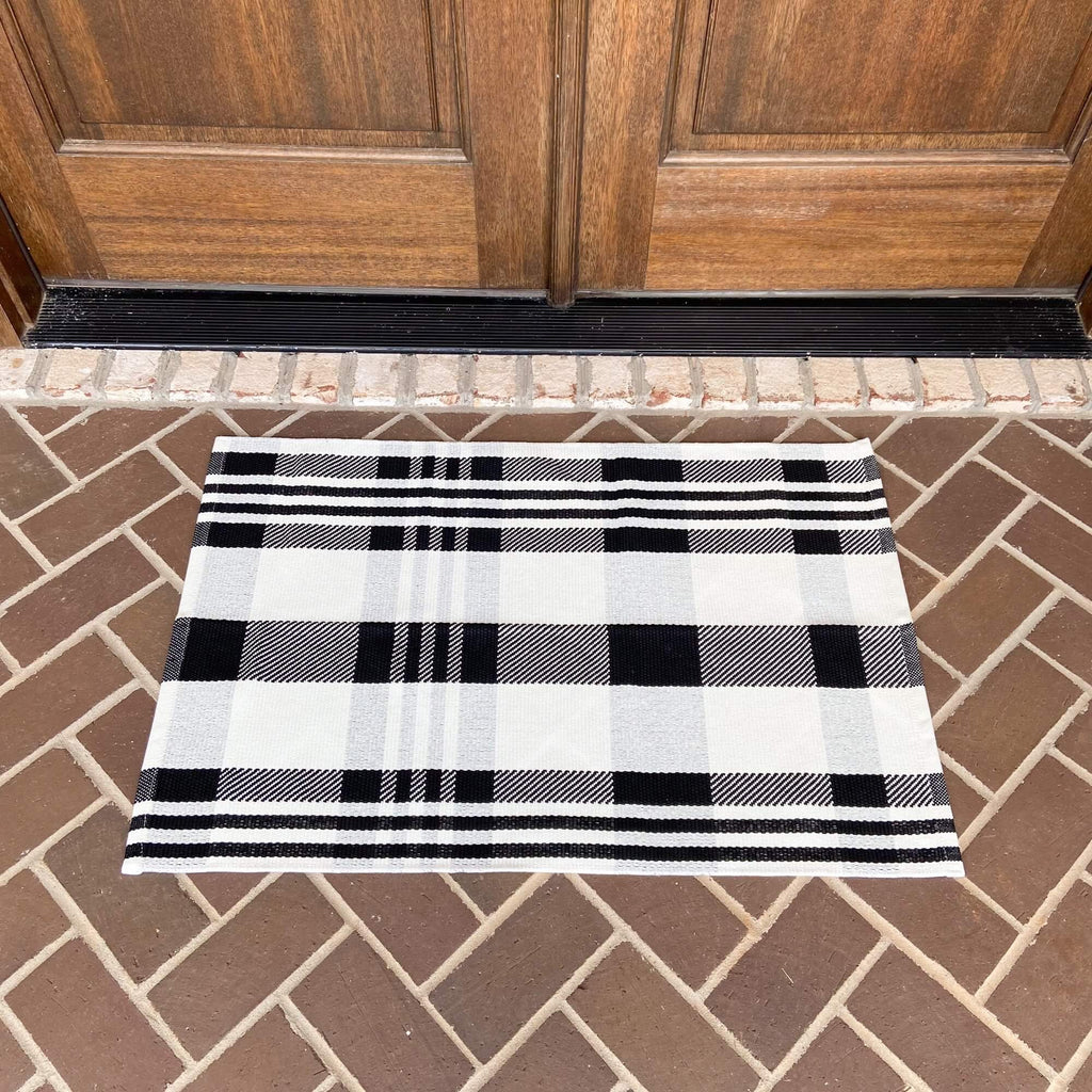 Modern Farmhouse Rug- Woven Rug- Plaid Style 4 Cotton and Crate
