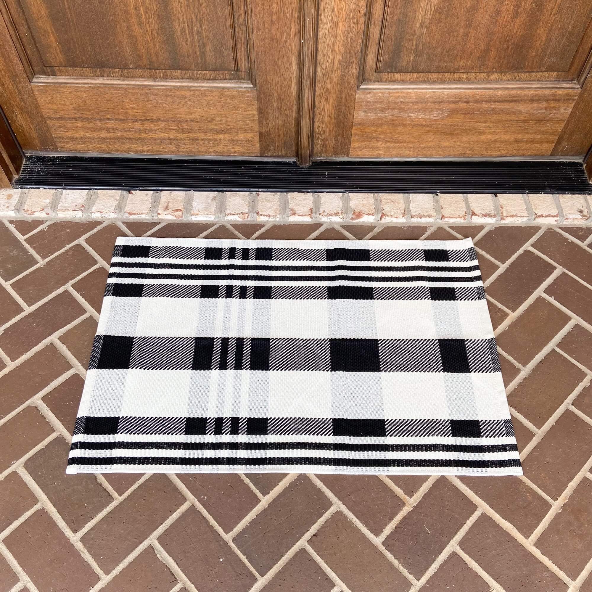 Modern Farmhouse Rug- Woven Rug- Plaid Style 4 Cotton and Crate