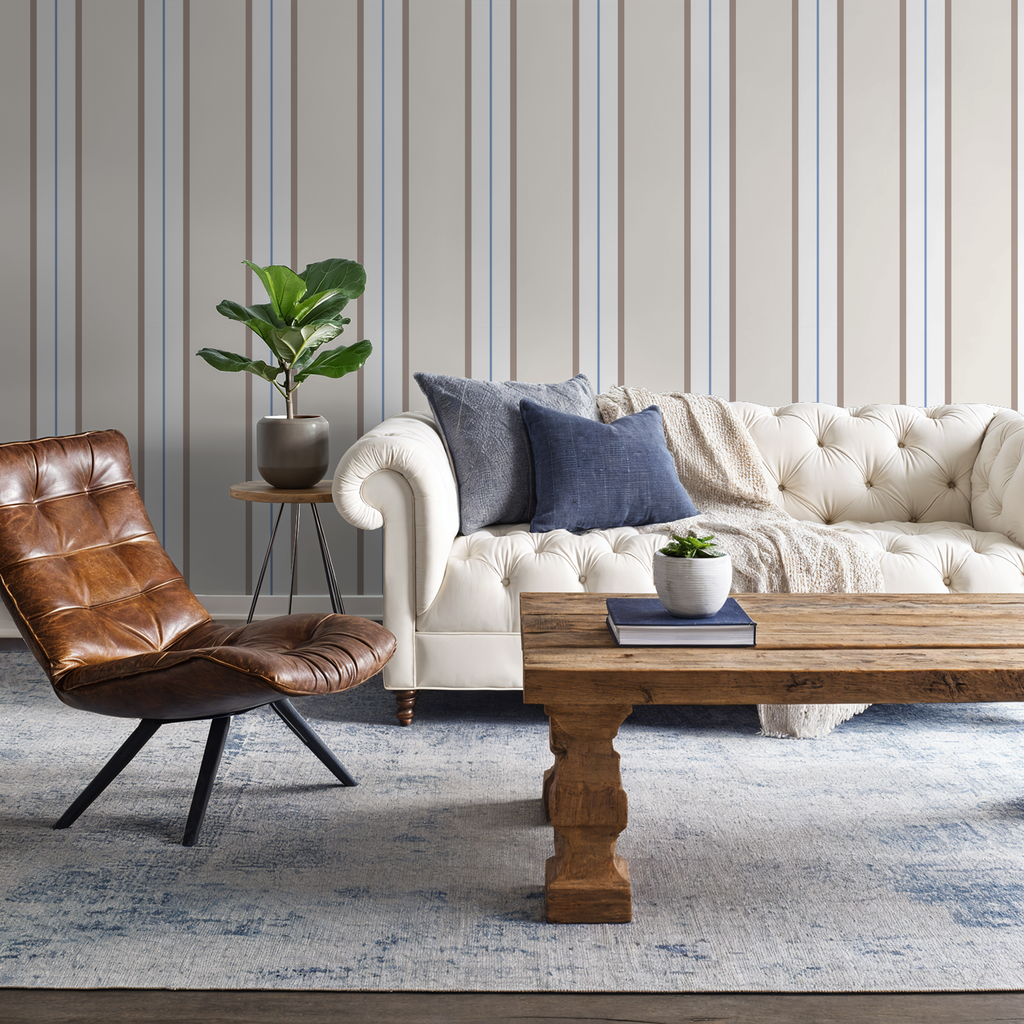 Montclair Stripes (Blue) Wallpaper WALL BLUSH