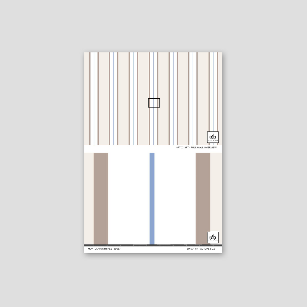 Montclair Stripes (Blue) Wallpaper WALL BLUSH