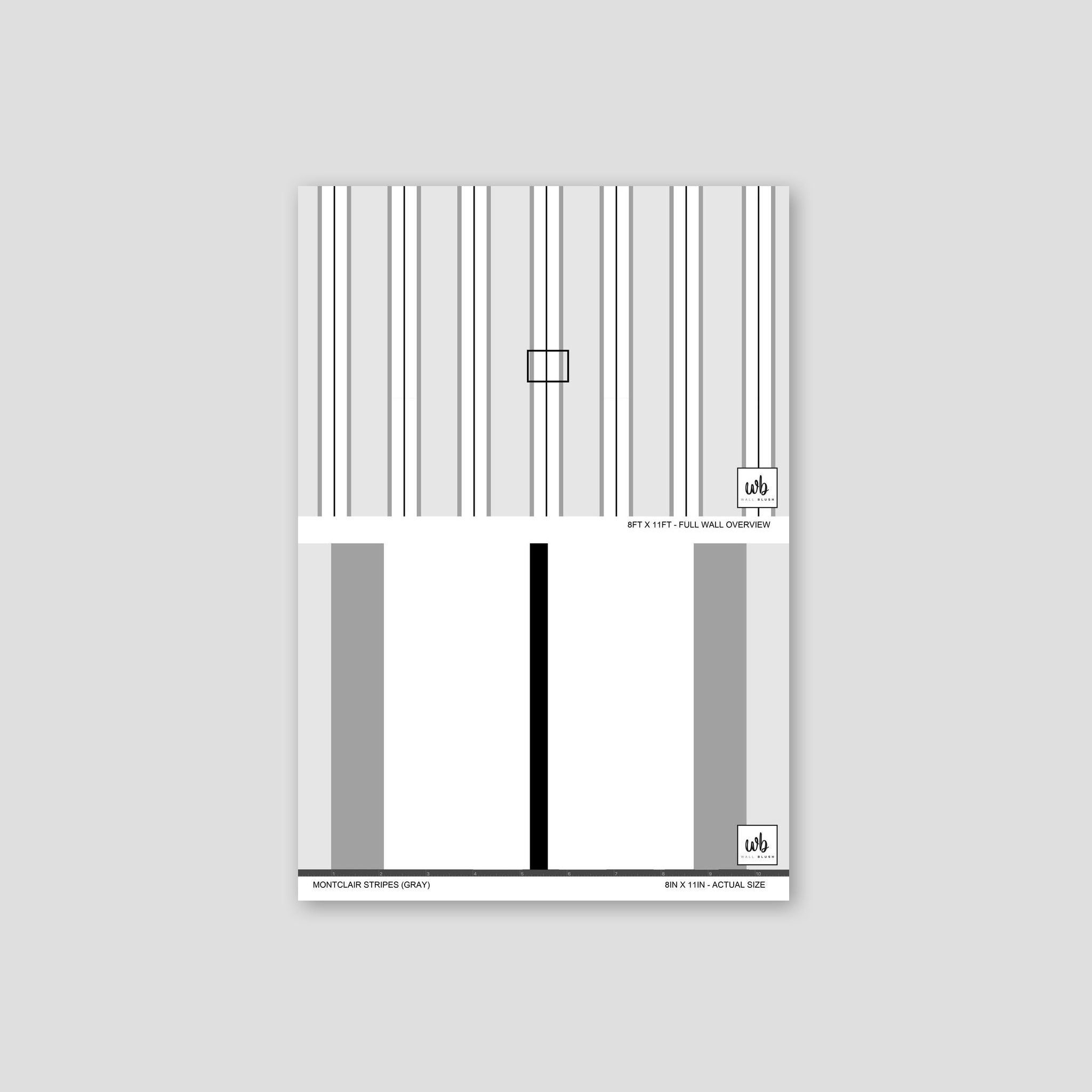Montclair Stripes (Gray) Wallpaper WALL BLUSH