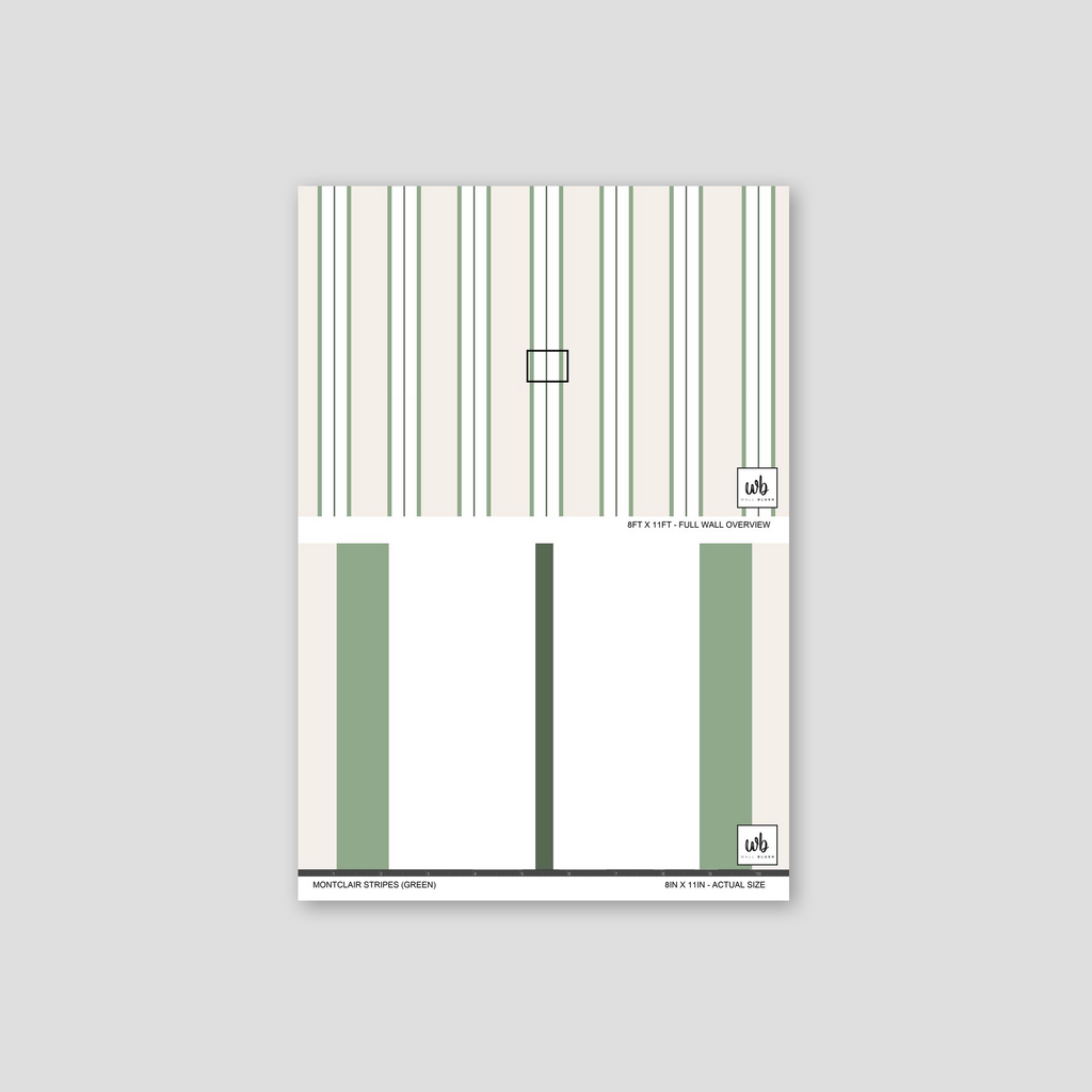 Montclair Stripes (Green) Wallpaper WALL BLUSH