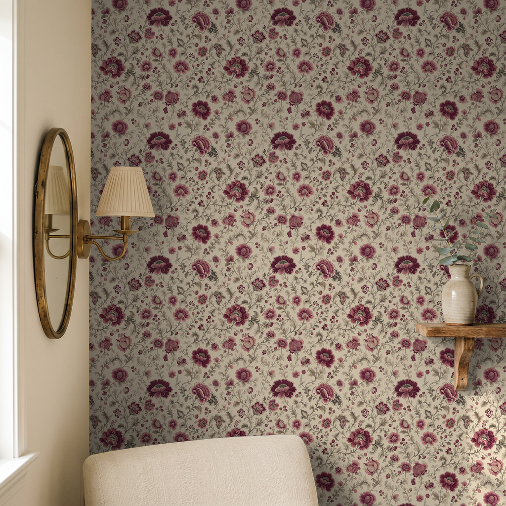 Mulberry Chintz Wallpaper WALL BLUSH
