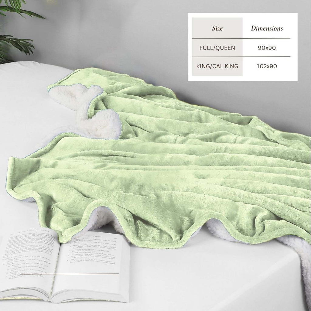 Velvet Plush Sherpa Bed Blanket - Sherpa Fleece Collection Great Bay Home