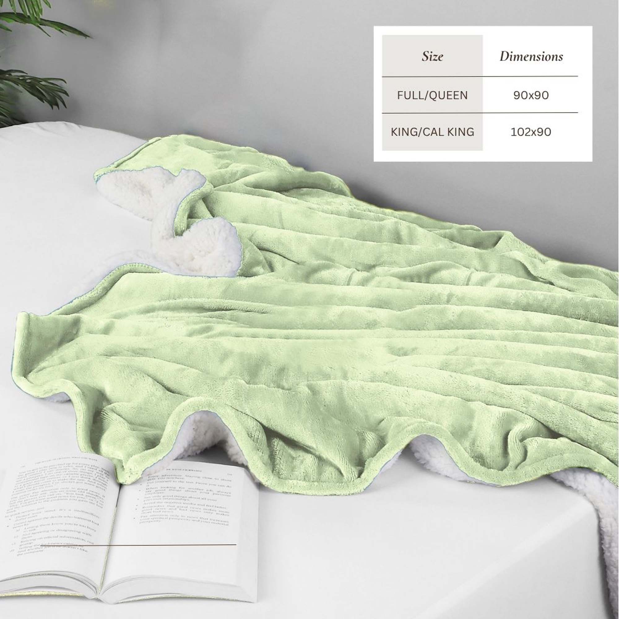 Velvet Plush Sherpa Bed Blanket - Sherpa Fleece Collection Great Bay Home