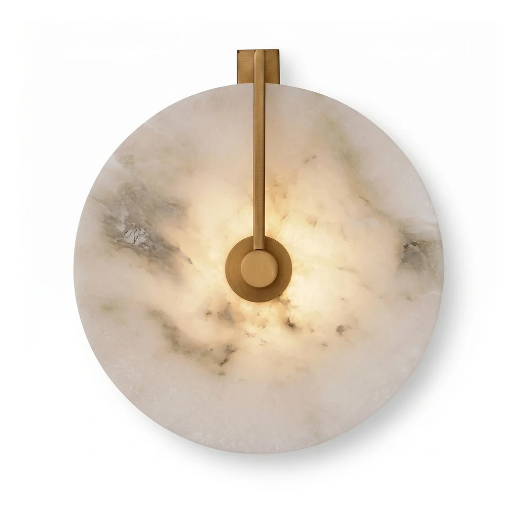 Natural Alabaster Disc LED Wall Sconce
