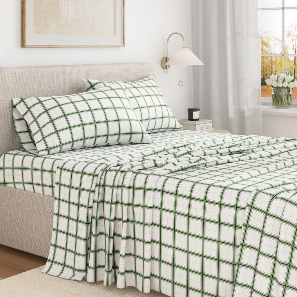 Turkish Cotton Flannel Sheet Set - Plaid & Stripe Collection Great Bay Home