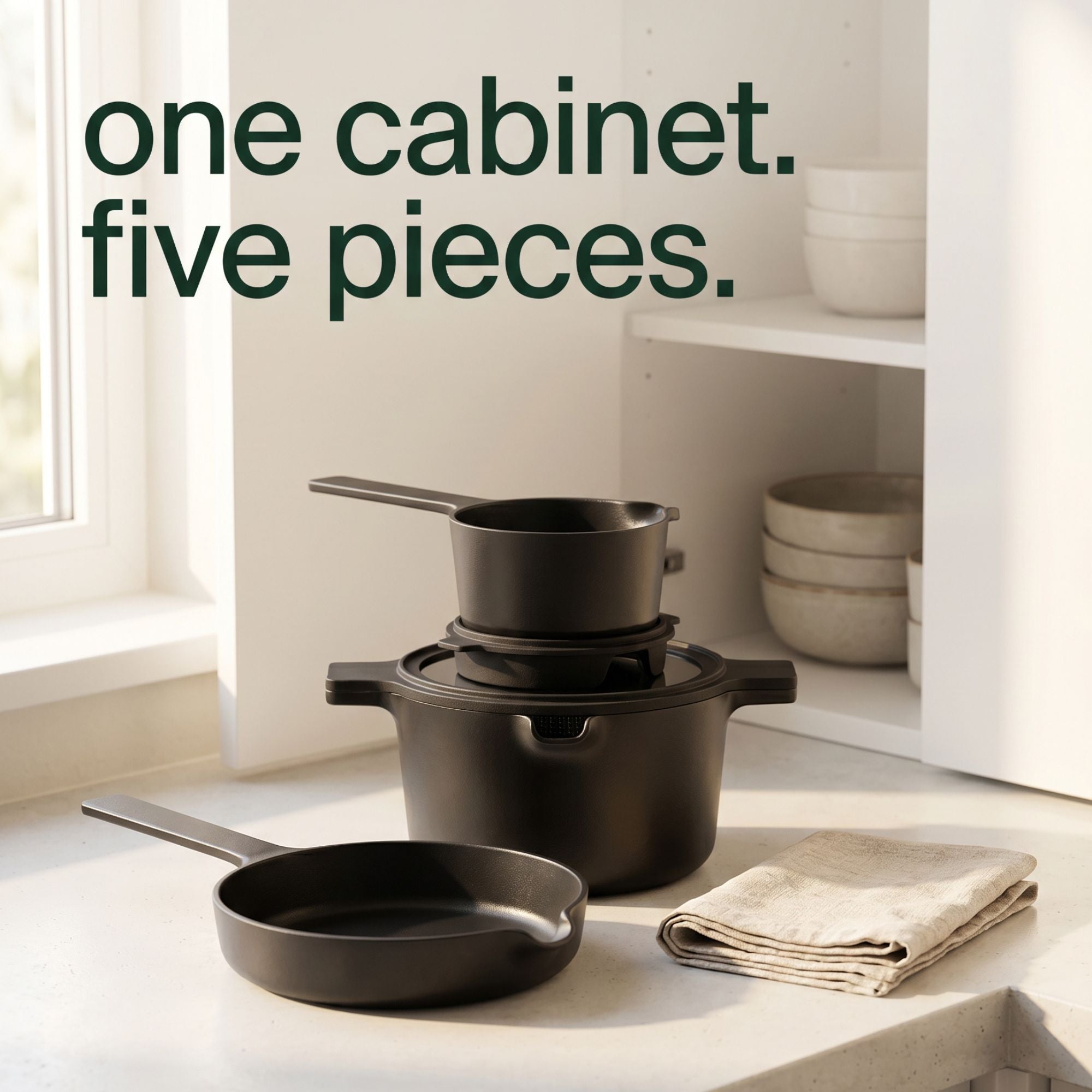 5-Piece Stackable Ceramic Nonstick Set Alva Cookware