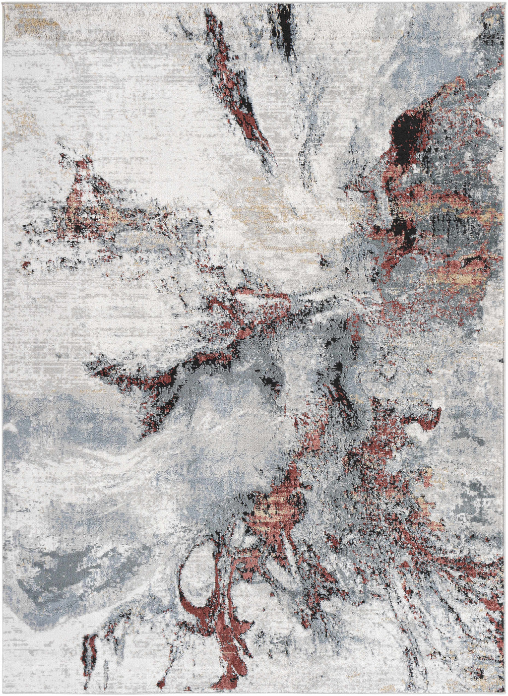 Kirkland Silver-Red Marble Rug Boutique Rugs