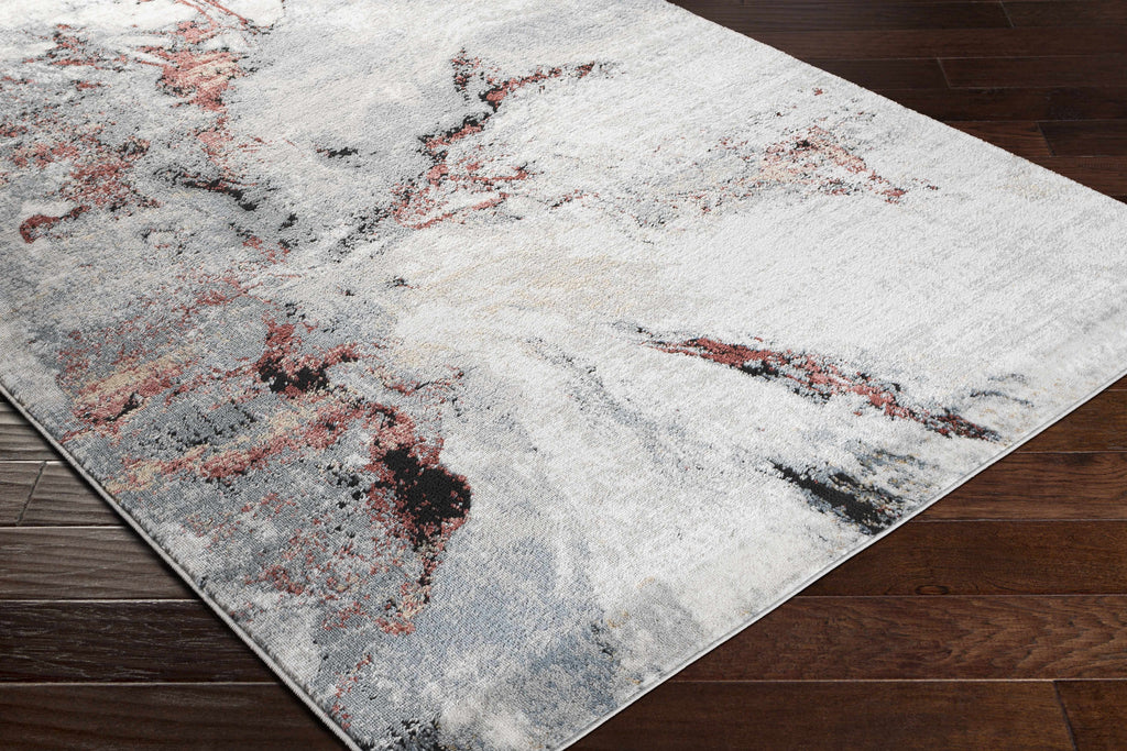 Kirkland Silver-Red Marble Rug Boutique Rugs