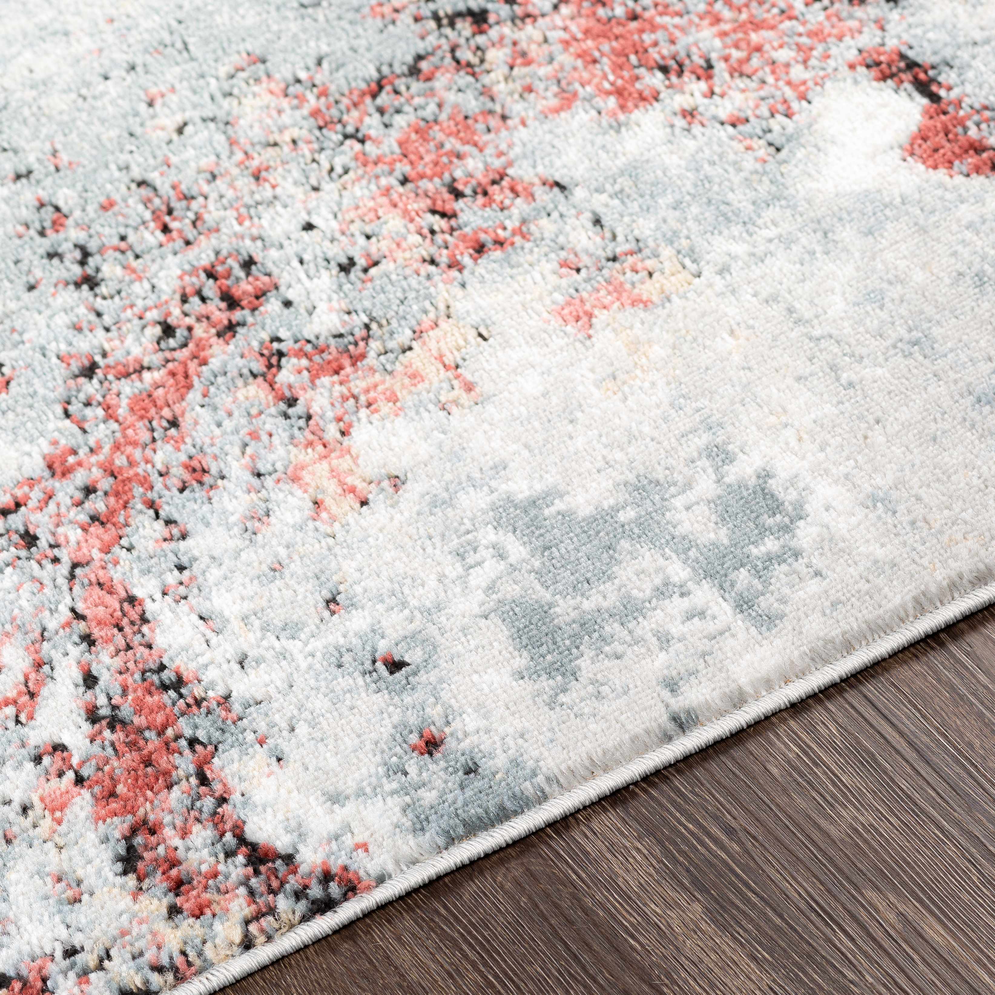 Kirkland Silver-Red Marble Rug Boutique Rugs