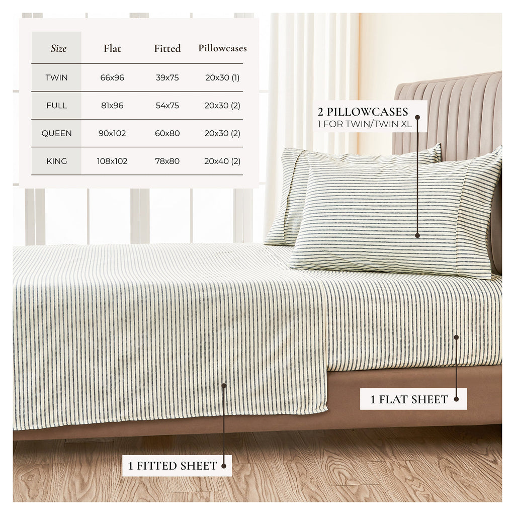 Striped Sheet Set - Evette Collection Great Bay Home