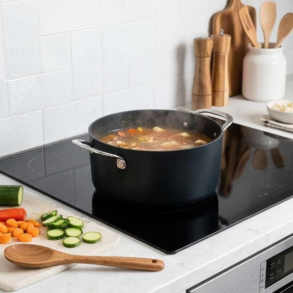 Ceramic Nonstick Stock Pot with Lid, 4.5-Qt Alva Cookware