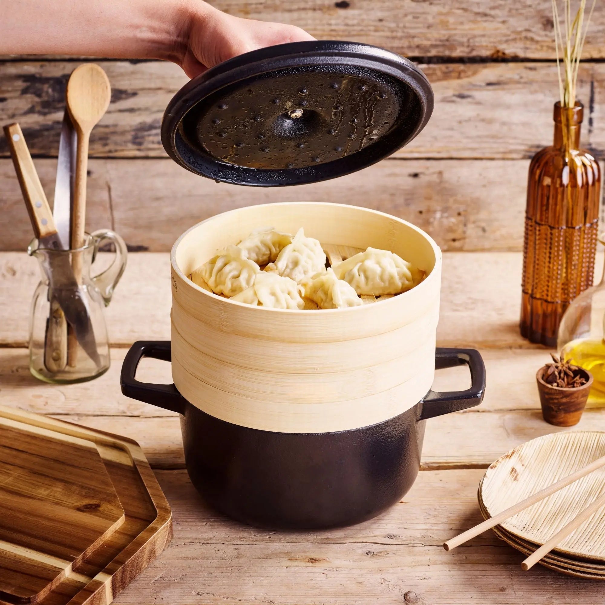 Enameled Cast Iron Dutch Oven with Steamer, 2.5-Qt Alva Cookware