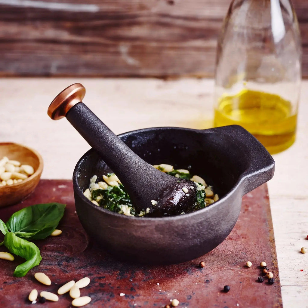 Enameled Cast Iron Mortar & Pestle Set, 2-Cup Alva Cookware