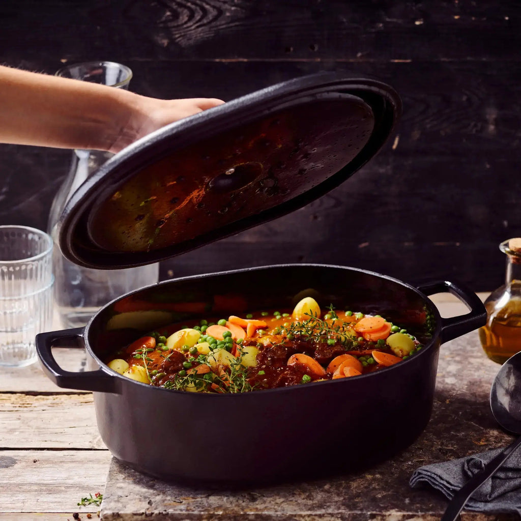 Enameled Cast Iron Oval Dutch Oven, 6-Qt Alva Cookware
