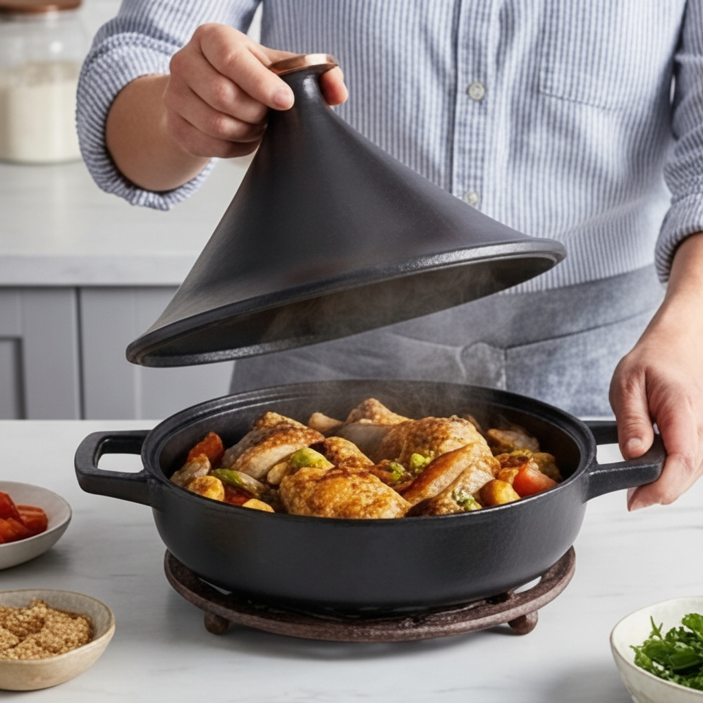 Enameled Cast Iron Tagine, 3-Qt Alva Cookware
