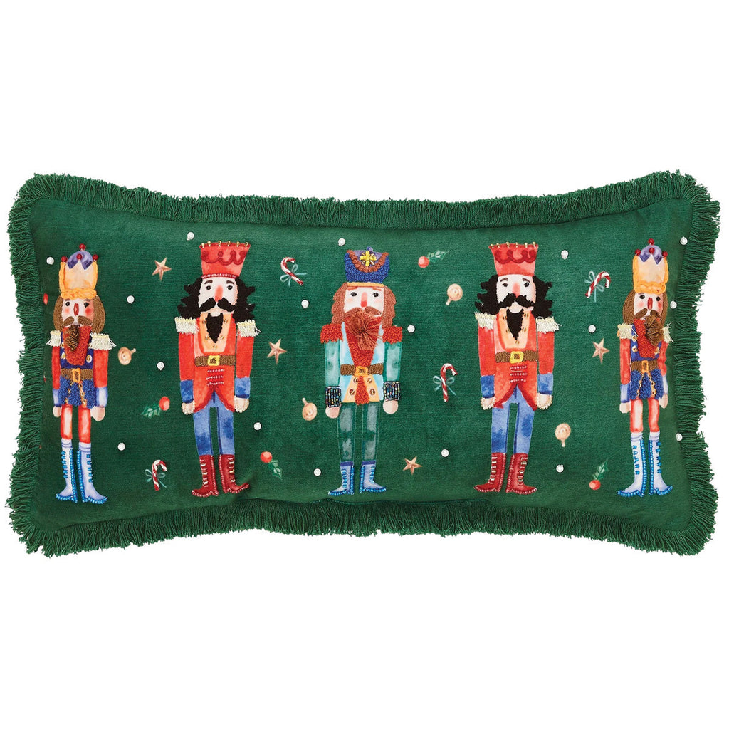 Green Nutcracker Pillow Branches Designs