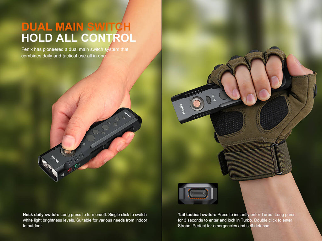 Fenix E08R UE Multi-Light EDC Flashlight With Red Light & Green Laser Fenix Store