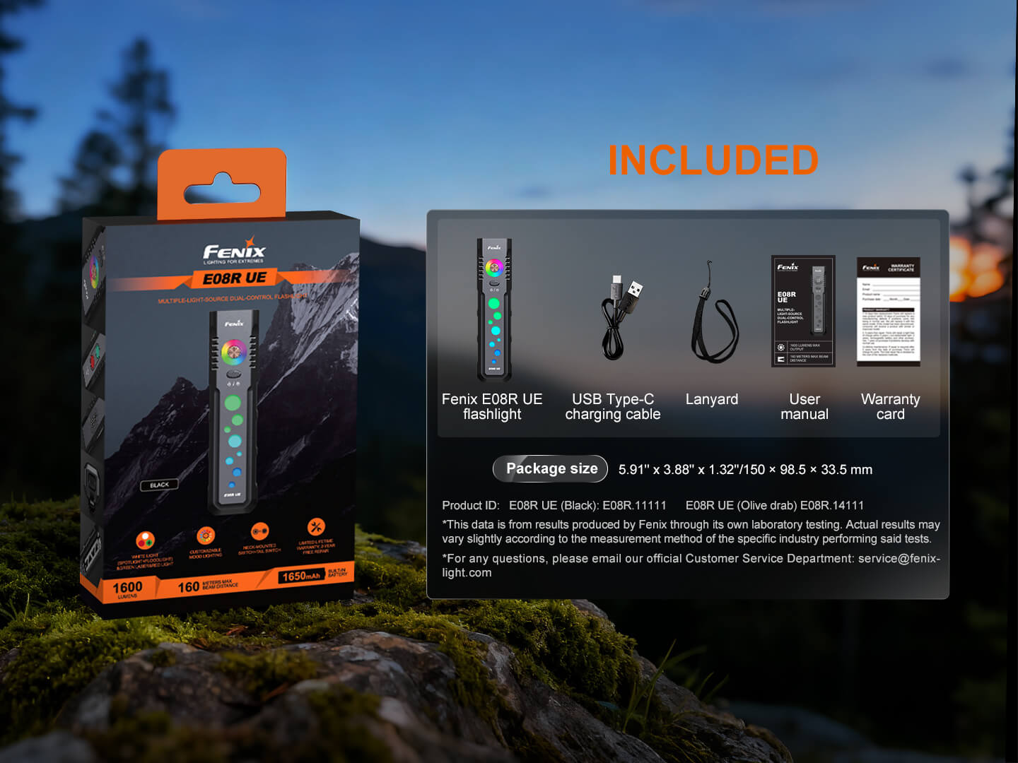 Fenix E08R UE Multi-Light EDC Flashlight With Red Light & Green Laser Fenix Store
