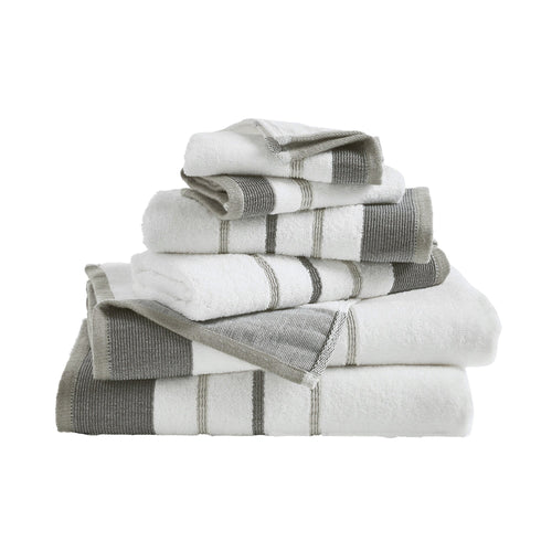 *Decorative Cotton Stripe Bath Towel Set - Noelle Collection
