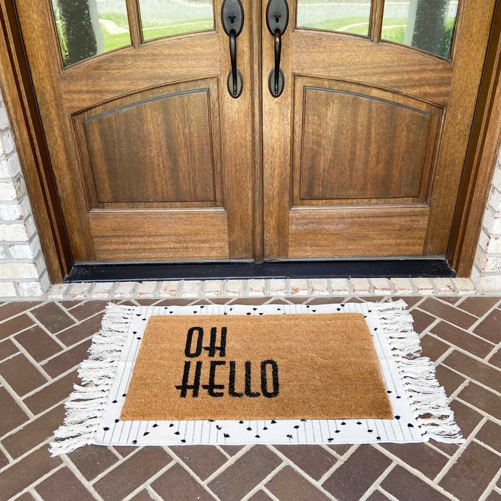 Modern Farmhouse Rug- Woven Rug- Tassel Pattern Style 2 Cotton and Crate