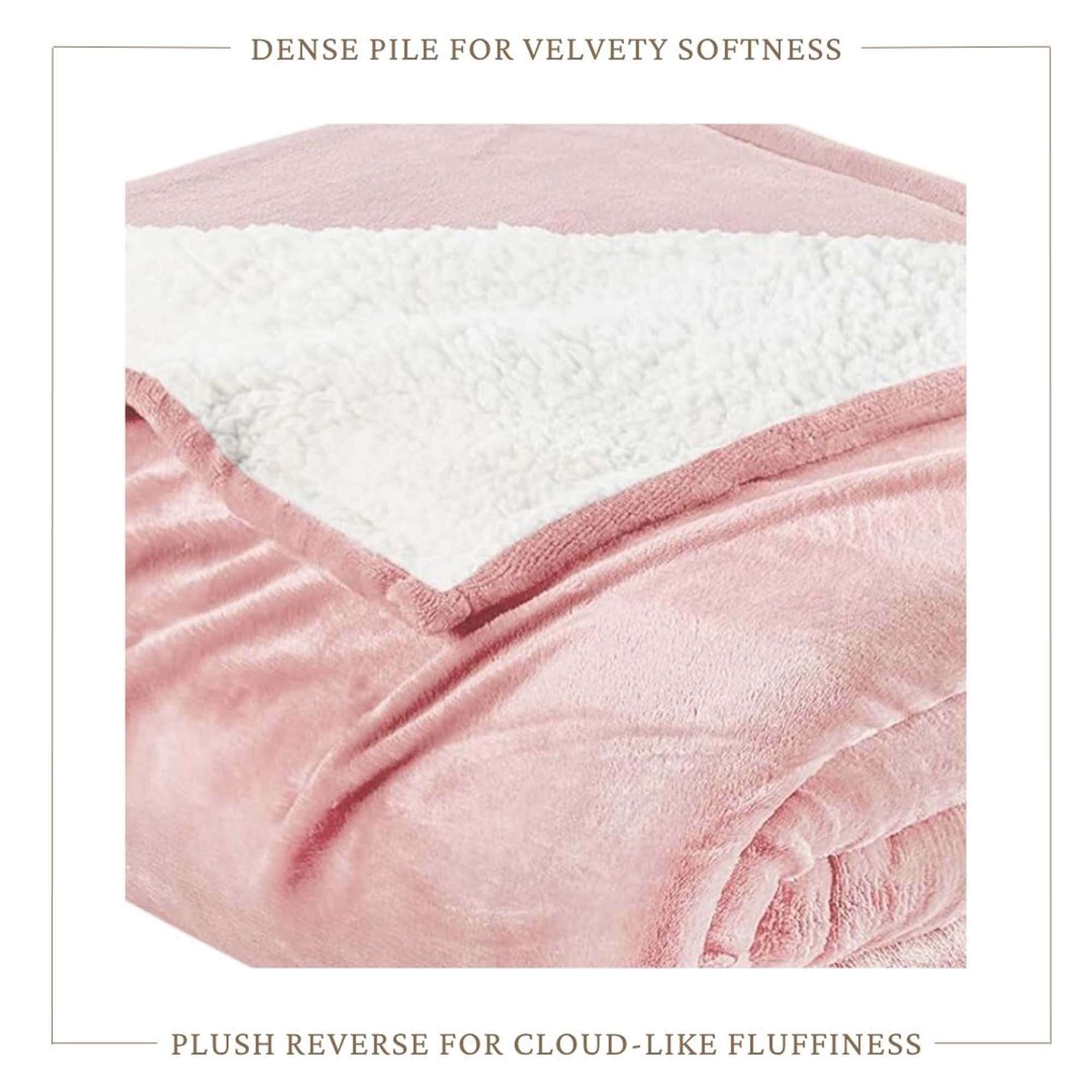 Velvet Plush Sherpa Bed Blanket - Sherpa Fleece Collection Great Bay Home