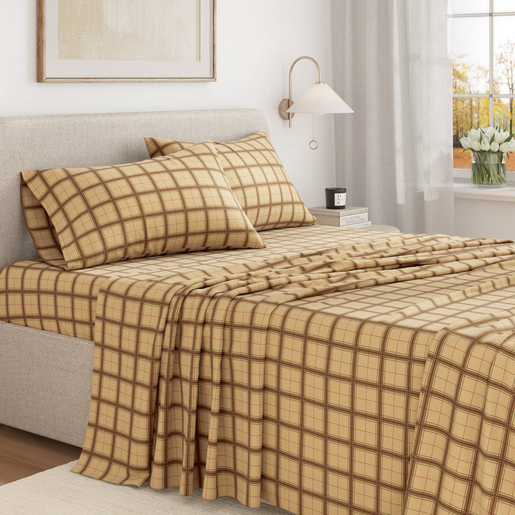 Turkish Cotton Flannel Sheet Set - Plaid & Stripe Collection Great Bay Home