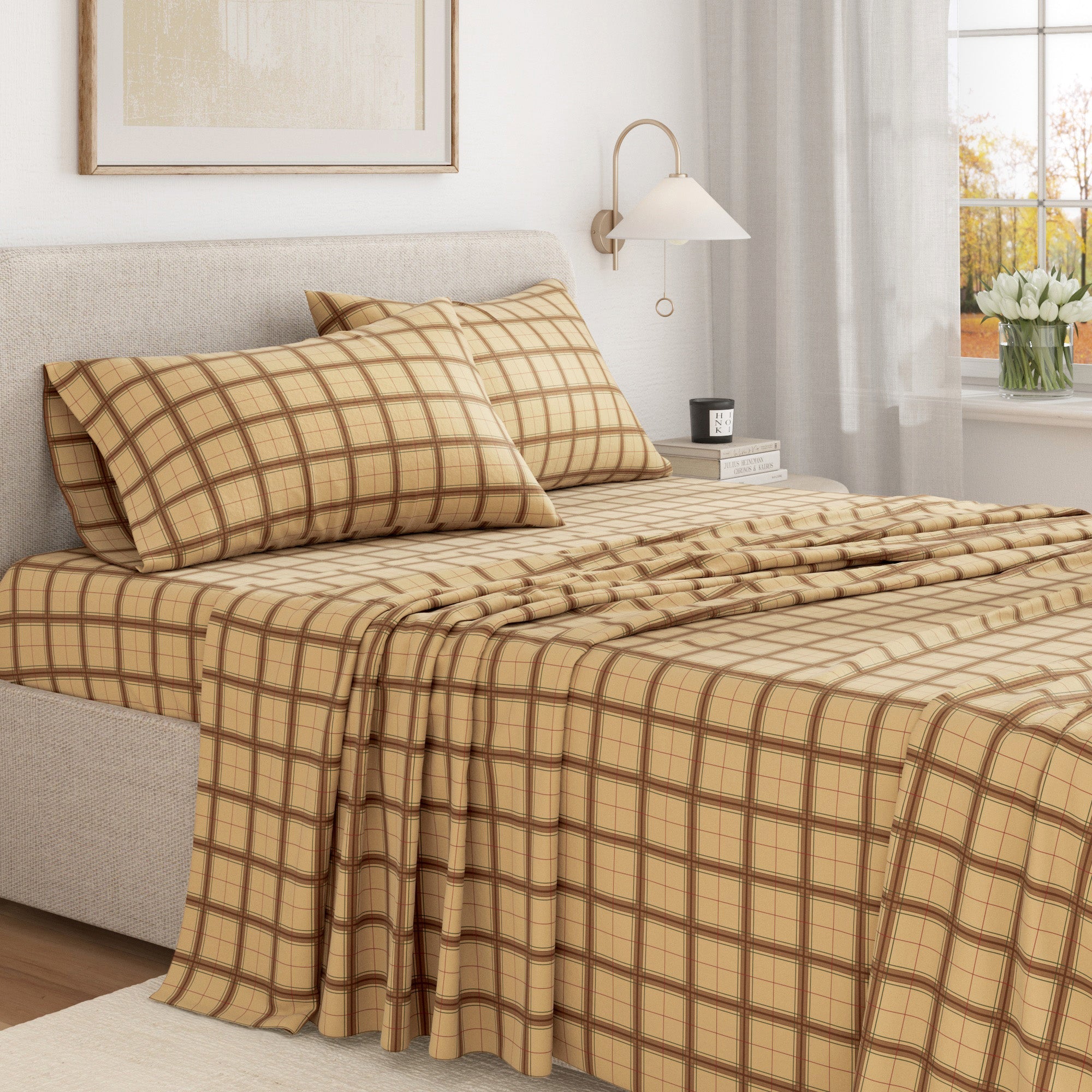 Turkish Cotton Flannel Sheet Set - Plaid & Stripe Collection Great Bay Home
