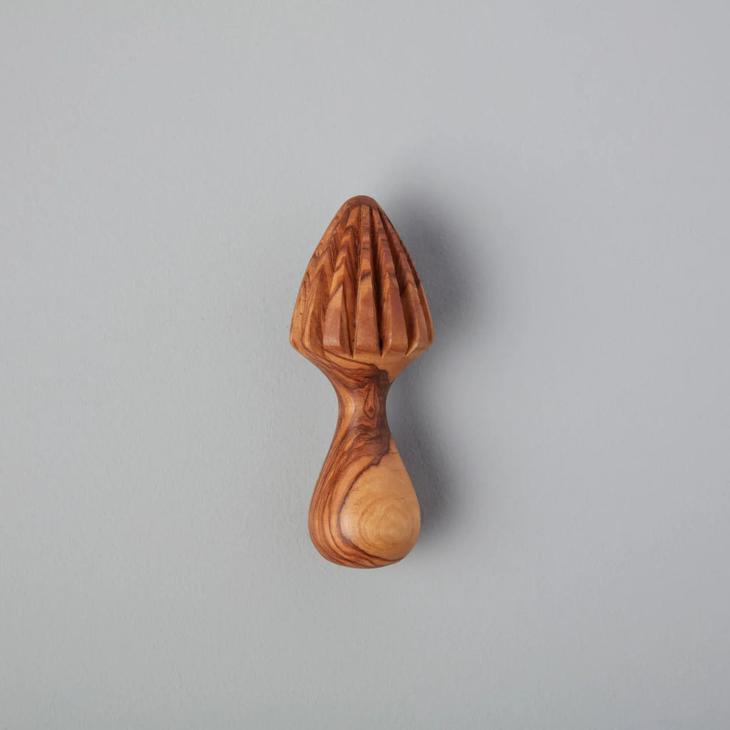 Olive Wood Citrus Press Tea + Linen