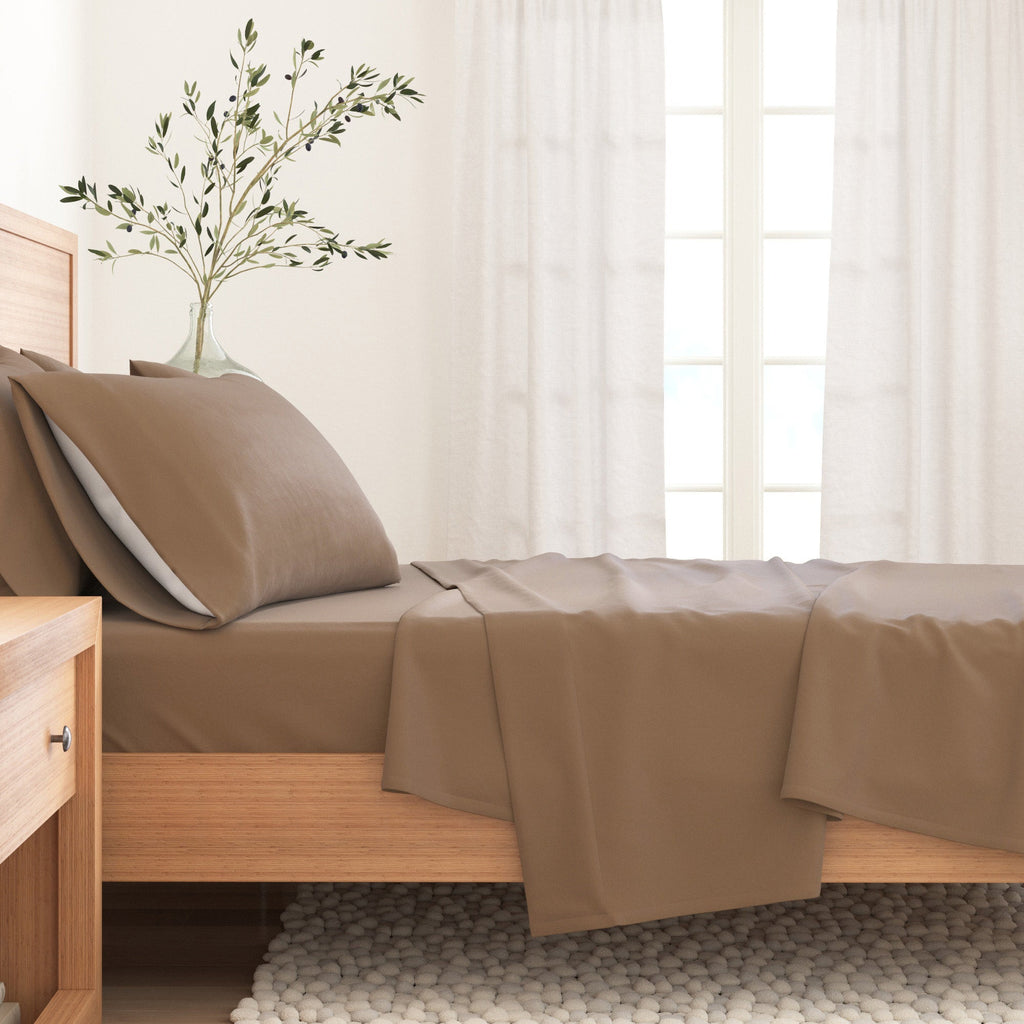 Cotton Solid Flannel Sheet - Nordic Collection Great Bay Home