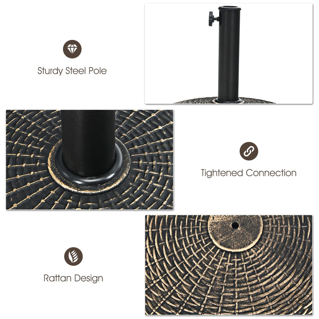 22Lbs Patio Resin Umbrella Base with Wicker Style for Outdoor Use DirectDeals