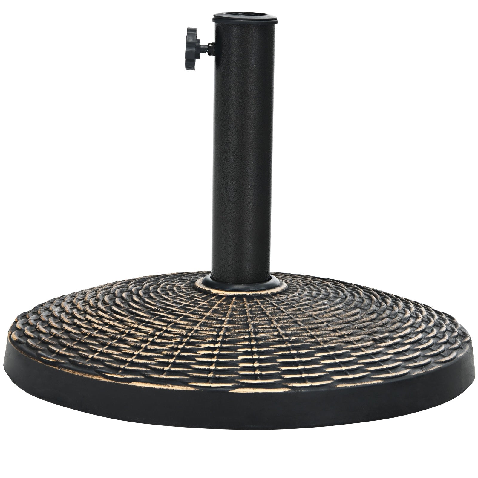 22Lbs Patio Resin Umbrella Base with Wicker Style for Outdoor Use DirectDeals