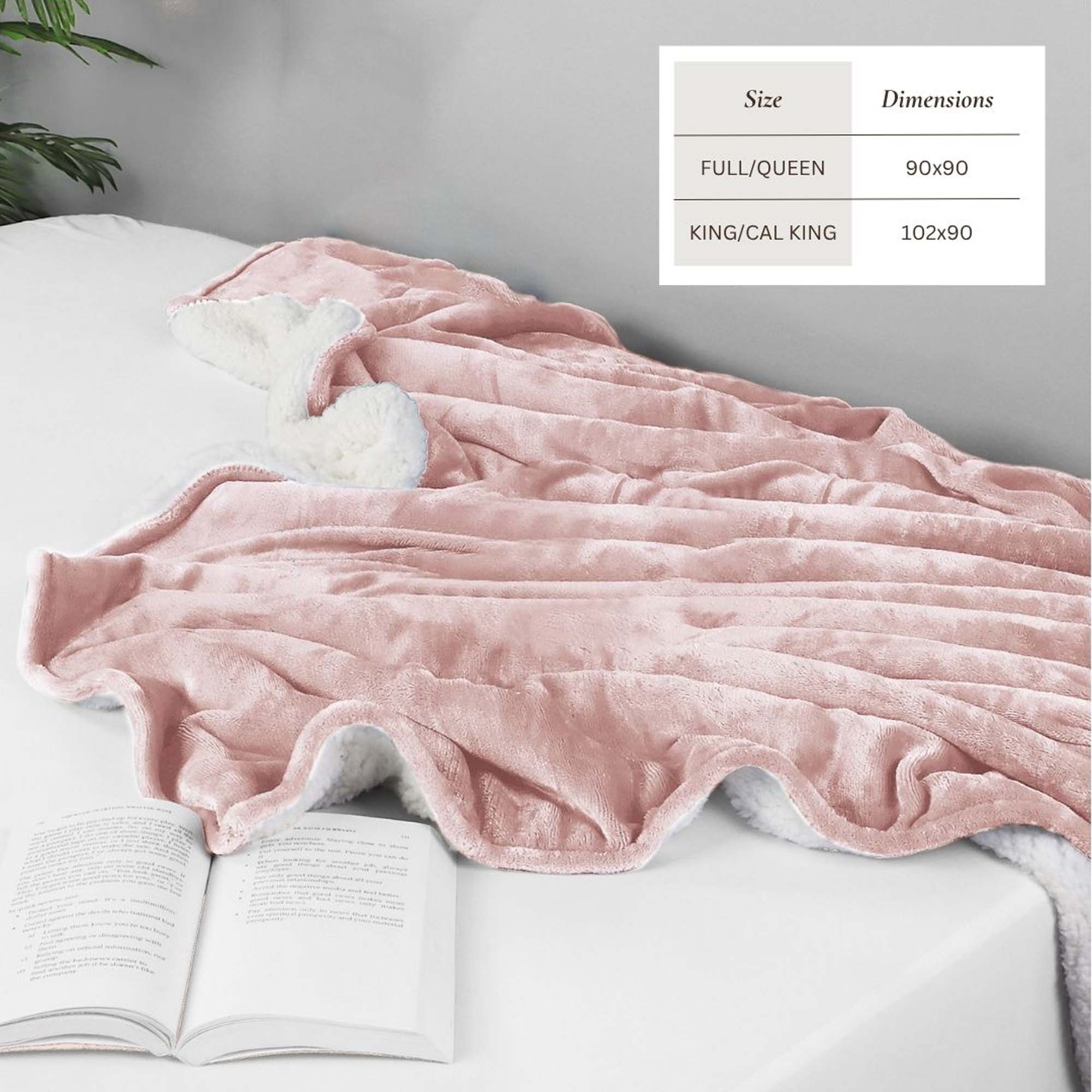 Velvet Plush Sherpa Bed Blanket - Sherpa Fleece Collection Great Bay Home