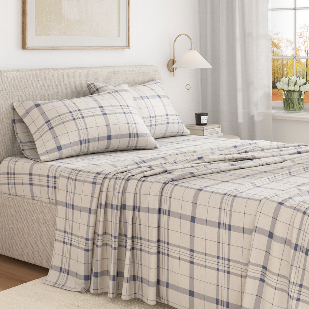 Turkish Cotton Flannel Sheet Set - Plaid & Stripe Collection Great Bay Home