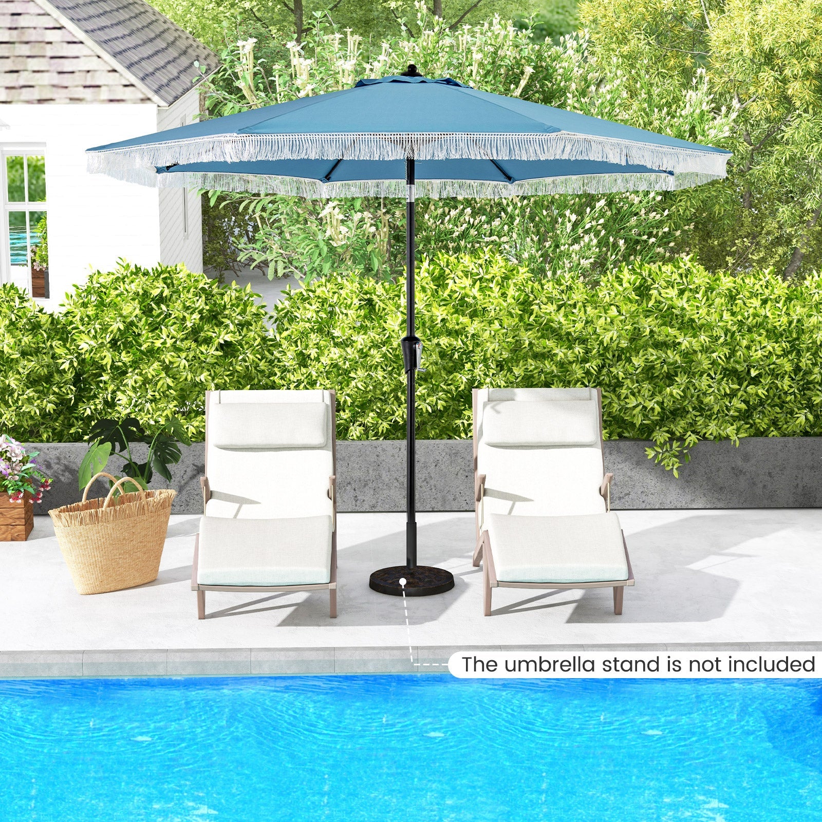 9 FT Patio Umbrella with Sun-Protective Canopy for Patio Garden Pool DirectDeals