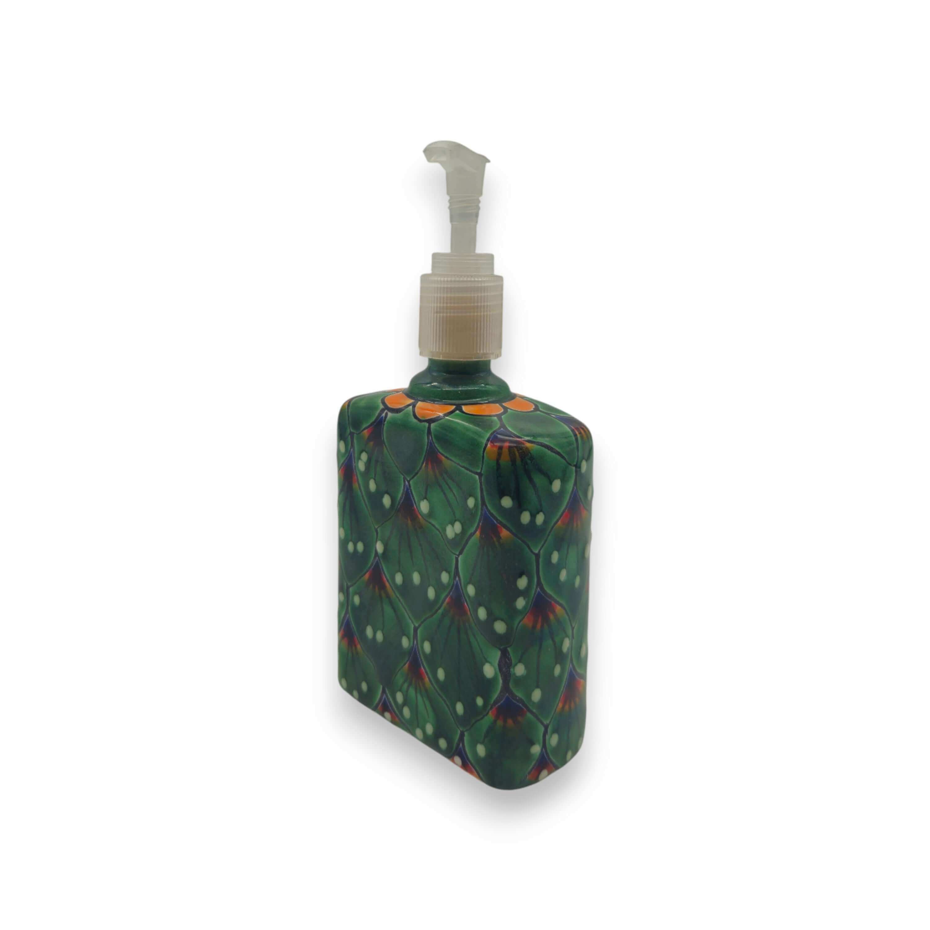 Peacock Feather Talavera Soap Dispenser | Hand-Painted Ceramic The Talavera Hub