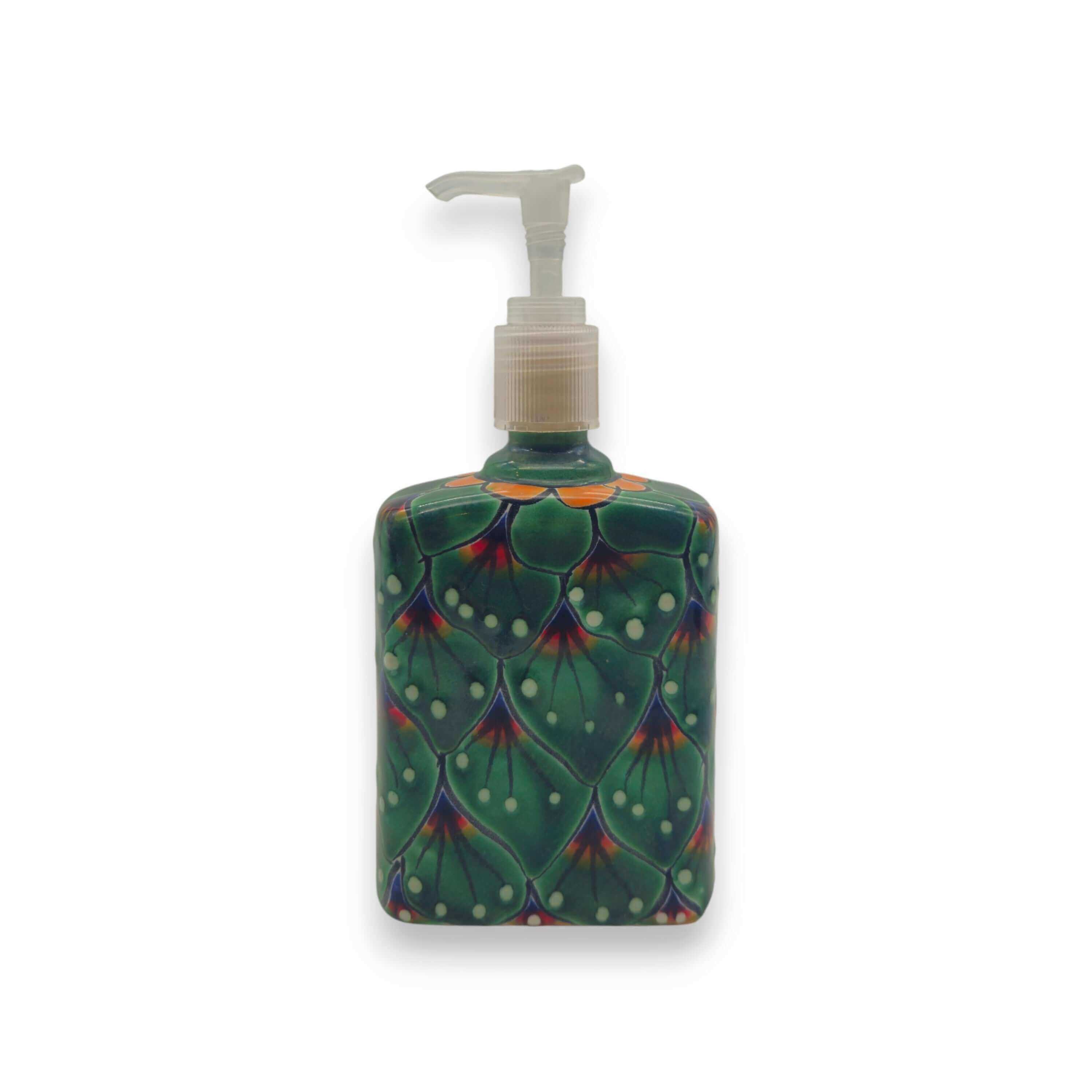 Peacock Feather Talavera Soap Dispenser | Hand-Painted Ceramic The Talavera Hub