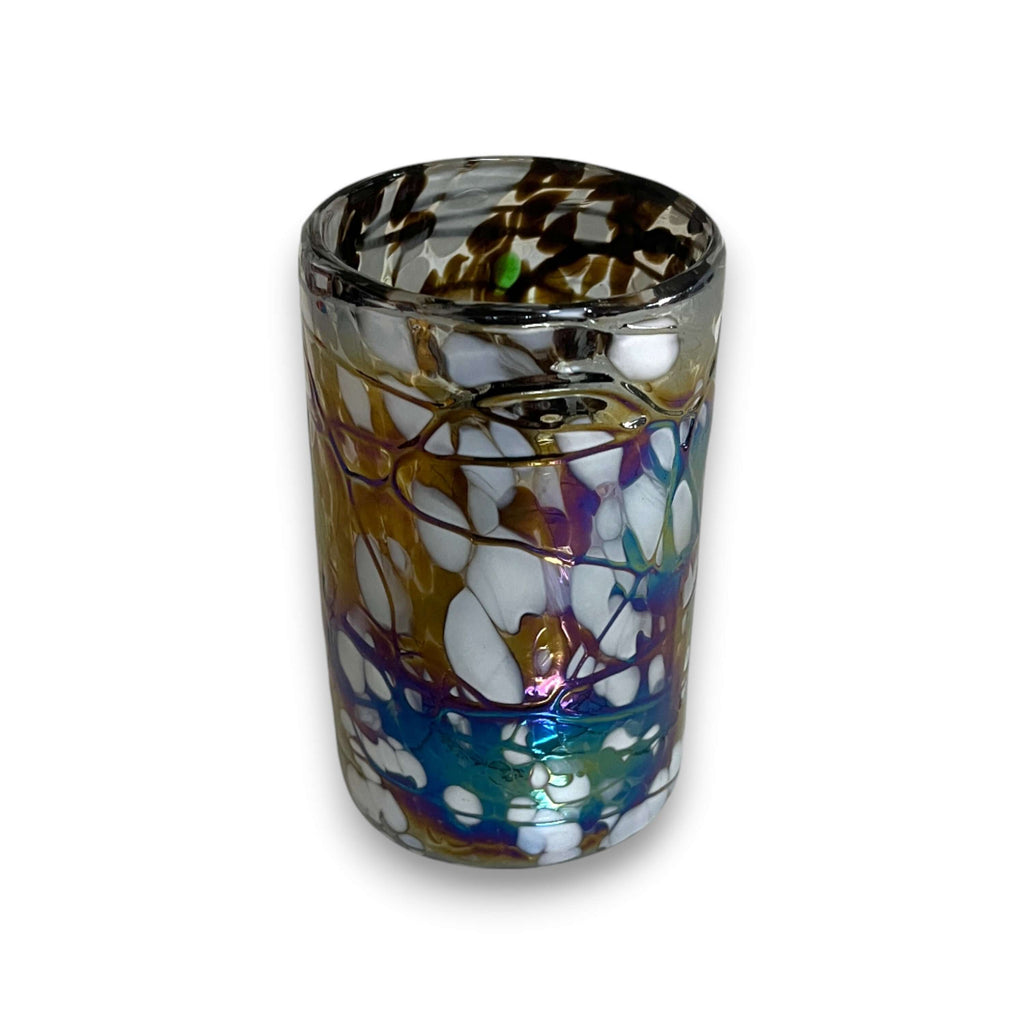 Pearlescent Swirl Hand-Blown Glass | Mexican Mocha Mix Tumbler The Talavera Hub