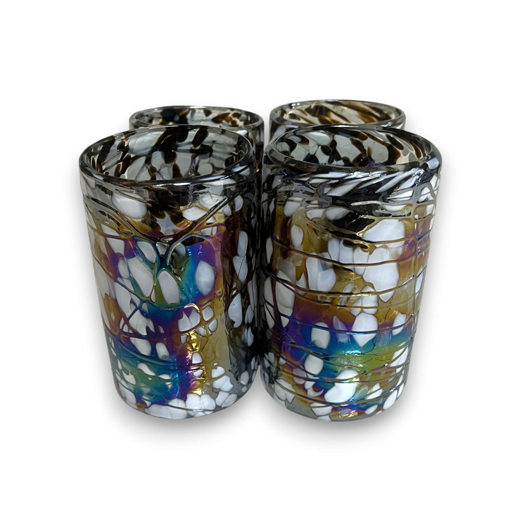 Pearlescent Swirl Hand-Blown Glass | Mexican Mocha Mix Tumbler The Talavera Hub