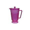 2 Quart Pink Acrylic Footed Pitcher with Lid & Raised Dots Rust & Cinder