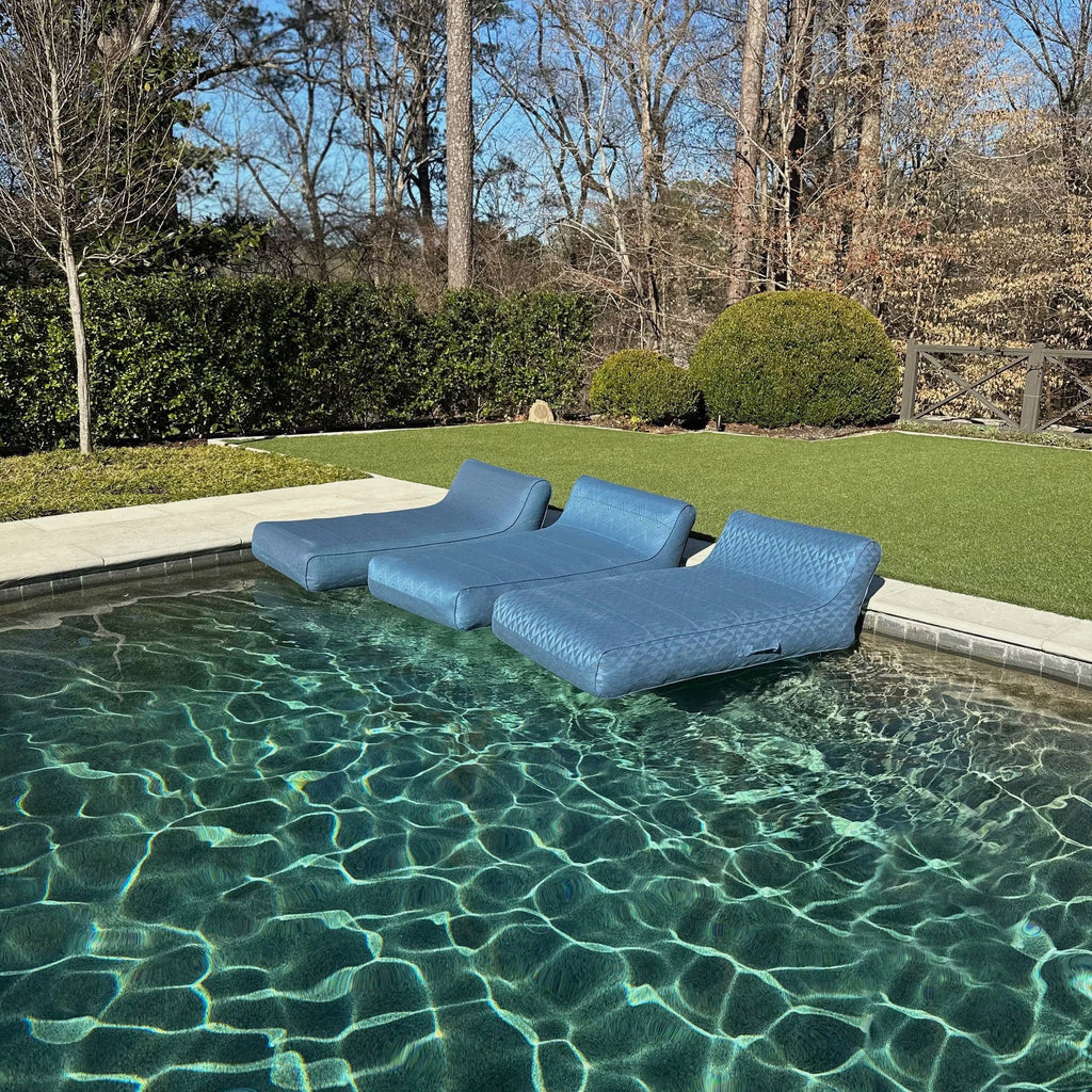 Luxe Linen-Like Inflatable Pool Lounge-Marine Abstract Floaté
