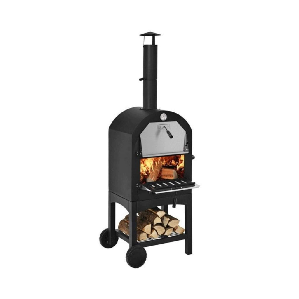 Portable Outdoor Wood Fired Pizza Oven W/ Pizza Stone & Waterproof Cover (SAK82635) SAKSBY WHOLESALE