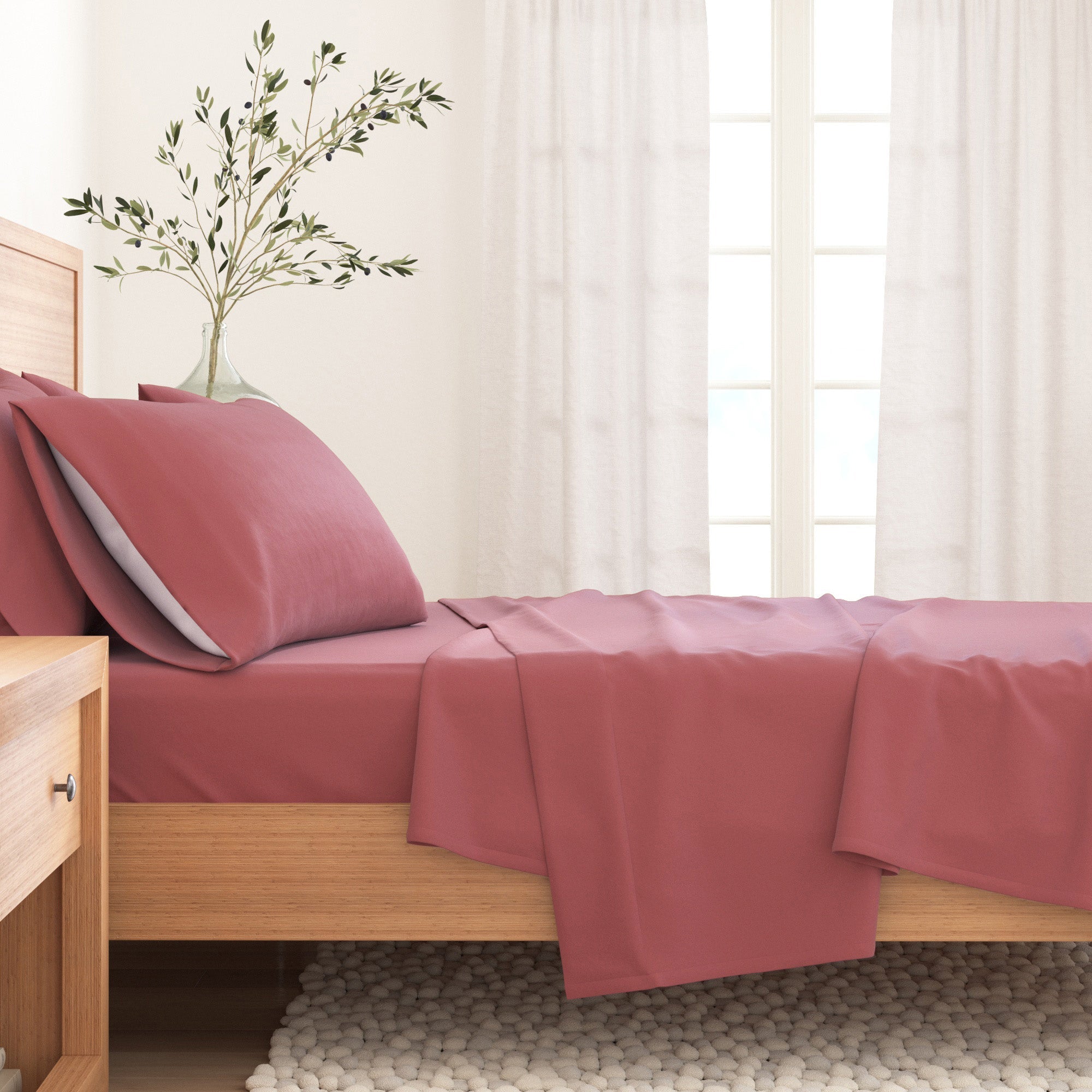 Cotton Solid Flannel Sheet - Nordic Collection Great Bay Home