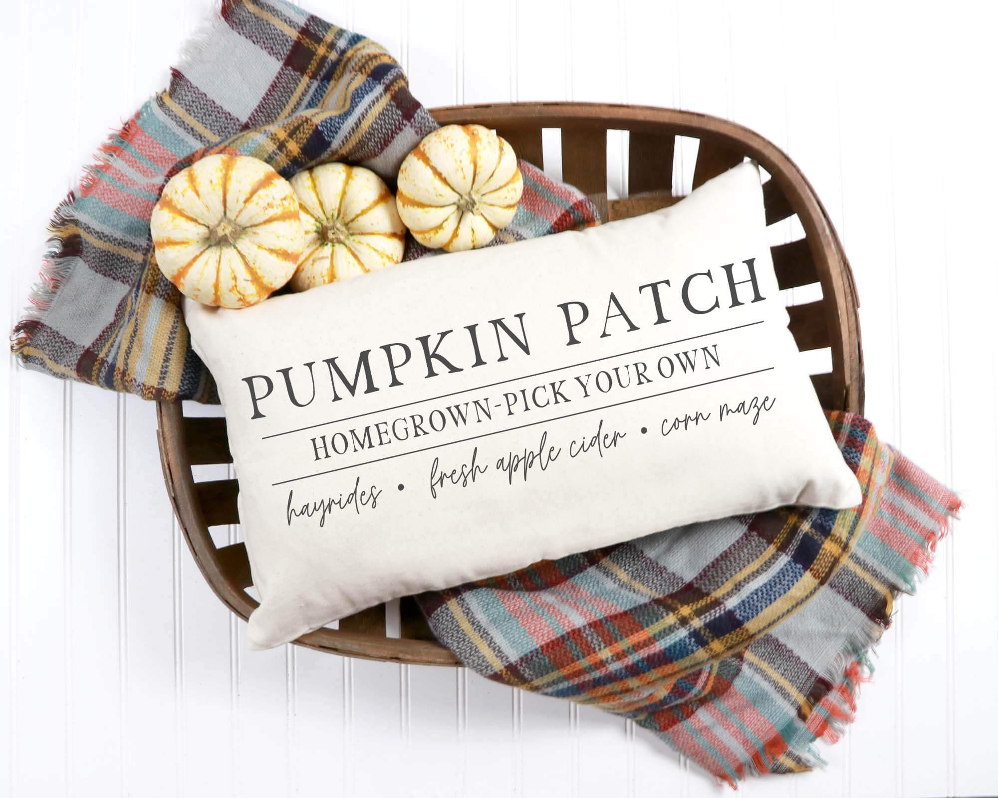 Pumpkin Patch Pillow Cover 12x20 inch Cotton and Crate