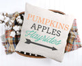 Pumpkins Apples Hayrides Pillow Cover 18x18 inch Cotton and Crate